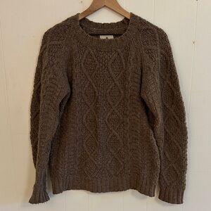 Cozy Brown Cable Knit Sweater